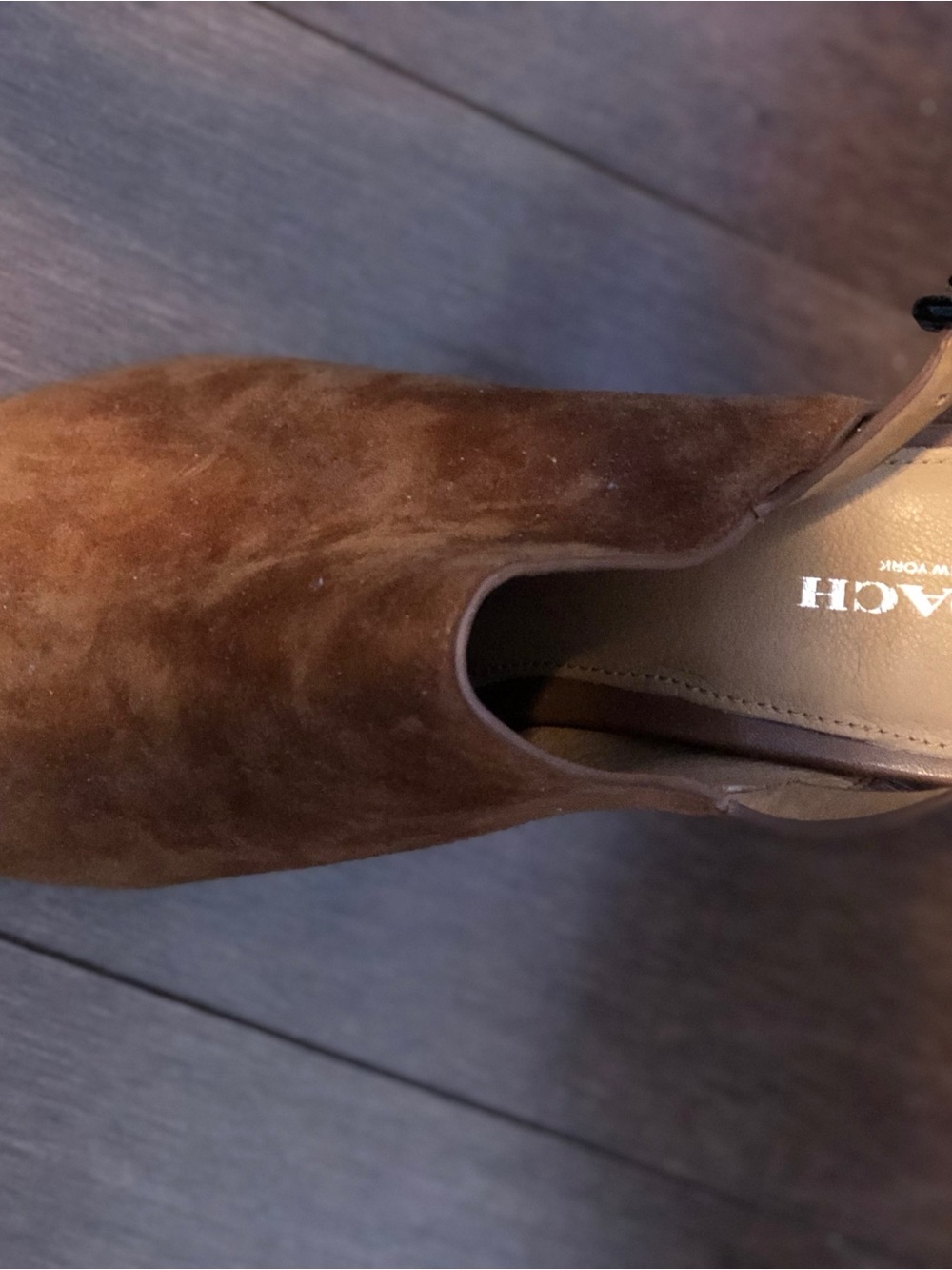 Women’s Suede Open-Toe Slingback Block Heel in Brown - Picture 2 of 4